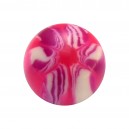 Boule de Piercing Acrylique Fleur Très Colorée Rose / Violette
