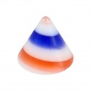 Pique de Piercing Acrylique Corne de Licorne Orange / Bleu