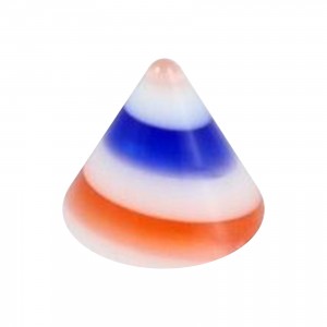 Orange/Blue Unicorn Horn Acrylic Loose Spike for Piercing