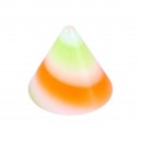 Orange/Green Unicorn Horn Acrylic Loose Spike for Piercing