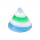Blue/Green Unicorn Horn Acrylic Loose Spike for Piercing