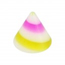 Yellow/Pink Unicorn Horn Acrylic Loose Spike for Piercing