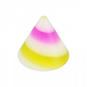 Yellow/Pink Unicorn Horn Acrylic Loose Spike for Piercing