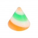 Green/Orange Unicorn Horn Acrylic Loose Spike for Piercing
