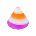 Purple/Orange Unicorn Horn Acrylic Loose Spike for Piercing