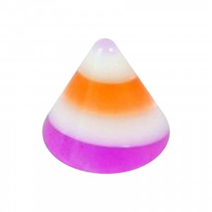 Piercing Spitze Acryl Einhornhorn Lila / Orange