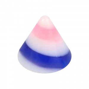 Pique de Piercing Acrylique Corne de Licorne Bleu / Rose