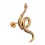 Piercing Knorpel Stahl 316L Schlange Geformt Gold Rosa