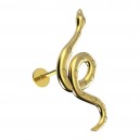 Knorpel-Piercing Stahl 316L Schlange Geformt Eloxiert Golden