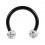 Piercing Hufeisen Eloxiert Schwarz Kugeln Epoxy Weiß