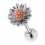Helix-Piercing Stahl 316L Blume & Pollen Eloxiert Gold Rosa