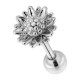 Flower 316L Steel Helix Piercing Ring & Metallized Pollen