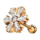 Helix-Piercing Stahl 316L Gold Rosa Schneeflocke Sieben Strass