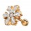 Helix-Piercing Stahl 316L Gold Rosa Schneeflocke Sieben Strass