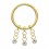 Clicker-Ring-Piercing Scharnier Eloxiert Gold 3 Ketten Wei&szlig;e Strass