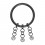 Piercing Ring Clicker Scharnier Eloxiert Schwarz 3 Ketten Weiße Strass