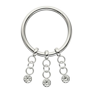 Clicker-Ring-Piercing Scharnier Metallisiert 3 Ketten Wei&szlig;e Strass
