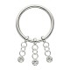 Clicker-Ring-Piercing Scharnier Metallisiert 3 Ketten Weiße Strass