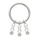 White Strass 3 Chains Metallized Hinged Clicker Piercing Ring