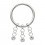 Clicker-Ring-Piercing Scharnier Metallisiert 3 Ketten Wei&szlig;e Strass