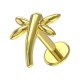 Piercing Cartílago Acero 316L Moldeado Libélula Anodizado Dorado