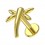 Knorpel-Piercing Stahl 316L Libelle Geformt Eloxiert Golden