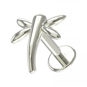 Knorpel-Piercing Stahl 316L Libelle Geformt Metallisiert