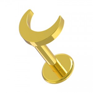 Knorpel-Piercing Stahl 316L Halbmond Geformt Golden