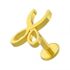 Gold Scissors Casting 316L Steel Cartilage Piercing