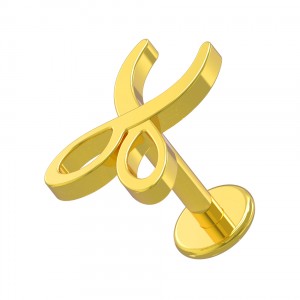 Knorpel-Piercing Stahl 316L Schere Geformt Golden