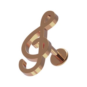 Knorpel-Piercing Stahl 316L Violinschlüssel Geformt Gold Rosa
