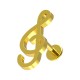 Gold Treble Clef Casting 316L Steel Cartilage Piercing