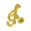 Piercing Knorpel Stahl 316L Violinschlüssel Geformt Golden