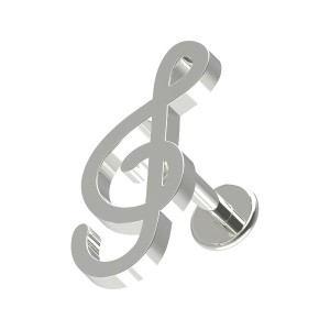 Knorpel-Piercing Stahl 316L Violinschlüssel Geformt Metallisiert