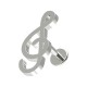 Metallized Treble Clef Casting 316L Steel Cartilage Piercing