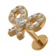 Knorpel-Piercing Stahl 316L Knoten Geformt 19 Strass Gold Rosa