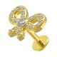Knorpel-Piercing Stahl 316L Knoten Geformt 19 Strass Golden
