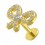 Knorpel-Piercing Stahl 316L Knoten Geformt 19 Strass Golden