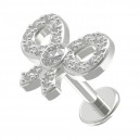 Knorpel-Piercing Stahl 316L Knoten Geformt 19 Strass Metallisiert