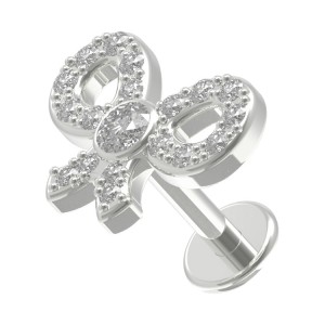 Knorpel-Piercing Stahl 316L Knoten Geformt 19 Strass Metallisiert