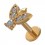 Piercing Helix Knorpel Stahl 316L Fliege Strass Geformt Gold Rosa