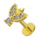 Knorpel- / Helix-Piercing Stahl 316L Fliege Strass Geformt Golden