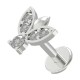 Knorpel- / Helix-Piercing Stahl 316L Fliege Strass Geformt Metallisiert