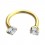 Hufeisen-Piercing Eloxiert Golden Strass CZ Krallen Wei&szlig;e