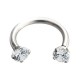 Hufeisen-Piercing Metallisiert Strass CZ Krallen Weiße