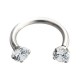 White Claws CZ Strass Metallized Circular Barbell Ring