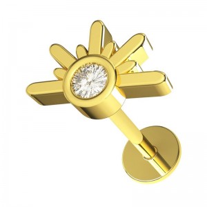 Helix-Piercing Stahl 316L Sonnenuntergang Geformt Golden
