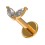 Piercing Knorpel Gold Rosa Flügeln 2 Strass Marquise Weiße