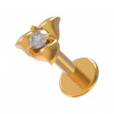 Helix-Piercing Stahl 316L Blume Waldlilien Geformt Gold Rosa Strass
