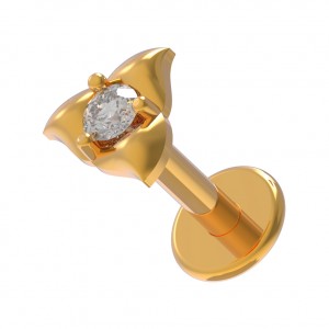 Helix-Piercing Stahl 316L Blume Waldlilien Geformt Gold Rosa Strass